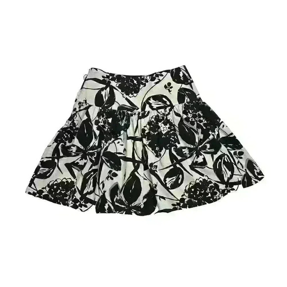 Maurices Womens SZ 9 Navy White Floral Circle & Skater Skirt Side Zipper A-Line - Picture 10 of 10